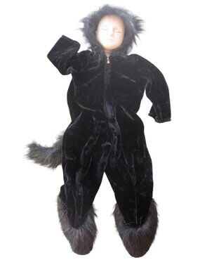Black Kitty Cat Costume Childs Size Small Princess Paradise Plush Fluffy Tail